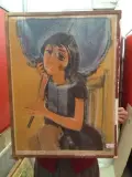 Jeune fille assise by Serge Shart, Lithographie en couleur, sold May 2019