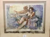 Nu allongé by Hovhannès Haroutiounian, Aquarelle, sold May 2019