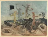 Les suissides», 1970. (Cat. raisonné, n° 221) by Roberto Matta, Eau-forte et aquatinte en couleur, sold May 2019