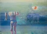 Corpo nell'acqua» by Leonardo Cremonini, 1972, Aquarelle et tempéra sur papier, sold May 2019