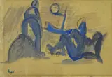 Baigneuses by Marcel Pouget, Gouache sur papier, sold Jul 2024