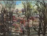 Paysage au couchant by Louis Trabuc, Aquarelle, sold Jul 2024