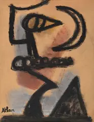 Sans titre by Jean-Michel Atlan, 1953, Pastel et fusain, sold Jun 2024