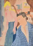 Retour de soirée, circa 1935/1940 by Aly Ben Salem, Gouache sur traits de mine de plomb, sold Jun 2024