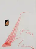 Pavillon japonais, Exposition universelle de Séville by Tadao Ando, 1992, Technique mixte, crayons de couleur et collage sur papier, sold Jun 2024