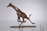 La Girafe by Hadrien David, Épreuve en bronze à patine brune nuancée, sold Jun 2024