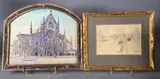 Église Saint-Bonaventure à Lyon (69) by Gabriel Brun-Buisson, 1921, Aquarelle à fronton cintré, sold Jun 2024