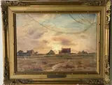 Soleil couchant sur l'île de Bréhat (22) by Ernest Filliard, Aquarelle, sold Jun 2024