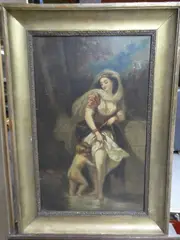 Mère et son enfant au bain by Narcisse-Virgilio Diaz de la Pena, Toile, sold Jun 2021