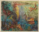 Fond marin by Marcel Guillard, Gouache signée en bas à gauche et monogrammée en bas à droite, sold Jun 2021