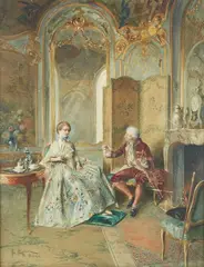Scène historique by Bernard Louis Borione, Aquarelle sur papier signée, sold Jun 2021