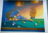 Billard by Jean-Claude Meynard, 1980, Lithographie sur papier, sold Mar 2005