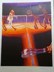 Tennis by Jean-Claude Meynard, 1980, Lithographie sur papier, sold Mar 2005