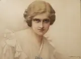Portrait de jeune femme blonde by Piotr Stachiewicz, Pastel, sold Apr 2023