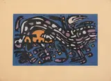 La nuit by Alfred Manessier, 1957, Lithographie en couleurs sur papier, sold Mar 2023