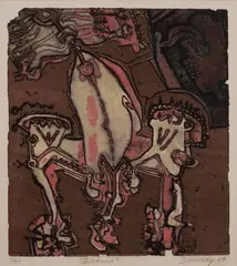 Dedans by Juan Downey, 1964, Lithographie en couleur sur papier, sold Mar 2023
