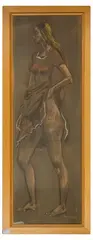 Jeune fille à la jupe relevée by Grégoire Michonze, 1973, Pastel sur papier, sold Mar 2023