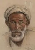 Portrait d'homme by Édouard Brindeau de Jarny, 1927, Mine de plomb, sanguine et craie blanche, sold Feb 2023