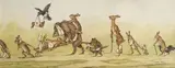 Les animaux blessés by Georges-André Klein, Aquarelle et gouache sur papier, sold Feb 2023
