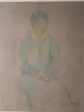 Femme assise by Max Jacob, Aquarelle et crayon noir signée en bas à droite, sold Jul 2020