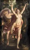 Apollon poursuivant Daphné by Jacques Blanchard, Toile, sold Nov 2019