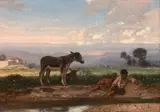Berger au repos avec son âne by Alexandre-Gabriel Decamps, Toile, sold Nov 2019