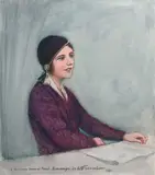 Elégante au chapeau by Émile Friant, 1931, Aquarelle sur traits gravés dédicacée " à Marcel Paul, hommage d 'E, sold Nov 2019