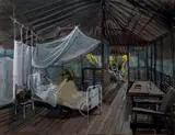 Hôpital des bambous, décor pour Au risque de se perdre (The Nun's Story), Fred Zinnemann by Sándor Trauner, 1959, Gouache sur papier contrecollé sur carton, sold Oct 2019