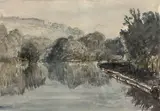 Bords de rivière, la Rance by Paul Huet, Aquarelle, sold Jun 2019