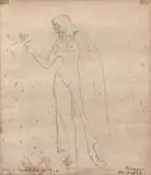 Baigneuse by Henri-Edmond Cross, 1906, Crayon noir sur papier (rousseurs) Annoté en bas à droite: Croquis de Cross, en bas à gauc, sold Jun 2019