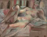 Femme nue aux tentures by André Lhote, Pastel sur carton contrecollé sur toile, sold Jun 2019