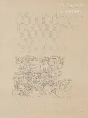 Le jardin et la ville V, Medici by François Rouan, 1973, Technique mixte (crayon et feutre) sur papier d’Arches, sold Sep 2023