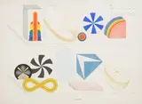 Sans titre by Lucio Del Pezzo, 1973, Technique mixte sur papier (collage de papiers découpés, aquarelle et gouache), sold Sep 2023