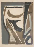 Composition by Bram van Velde, Lithographie en couleurs, sold Sep 2023