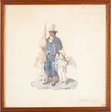 Alcalde prioste by Joaquín Pinto, 1889, Gouache sur papier signée, sold Jul 2023