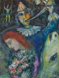 Au cirque, 1959-1968 by Marc Chagall, Huile et gouache sur papier marouflé sur toile, sold Jun 2023