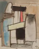 Composition by Jean Hélion, 1936, Encre et aquarelle, sold Jun 2023