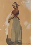 Jeune femme de Sorrente by Isidore Pils, Aquarelle sur papier, sold Jun 2023