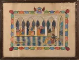 La cour de la mosquée by Mohamed Ben Ali R'bati, Aquarelle sur trait de plume, sold Jun 2023