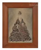 Femme debout, coiffure haute by Constantin Guys, Lavis d’encre et aquarelle, sold Jun 2023