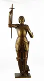 Jeanne d'Arc prétant serment by Antonin Jean Paul Carles, Bronze à patine dorée, sold Jun 2022