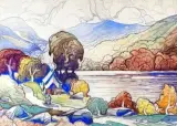 Reflets d'automne Québécois by Marc-Aurèle Fortin, Aquarelle, sold May 2022