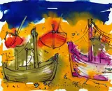 Sans titre - Voiliers by Paul-Vanier Beaulieu, Aquarelle, sold May 2022