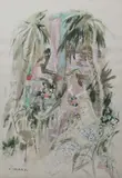 Ethel MARS (1876-1956). Le concert sous les palmiers by Ethel Mars, Aquarelle et gouache sur papier, sold Dec 2020