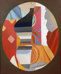 Composition LXXV by Max Papart, Toile signée en bas à droite, contresigné et numéroté au dos, sold Dec 2020