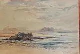 Le Fort National, Saint-Malo, Bretagne by Henri Marie Georges Bernardeau, Aquarelle signée, sold Jul 2025