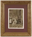 La conversation téléphonique by Pierre-Georges Jeanniot, 1904, Crayon, aquarelle et gouache blanche, sold Jul 2025