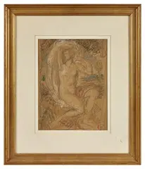 Etude de nu by Armand Point, Crayon et craie blanche, sold Jul 2025