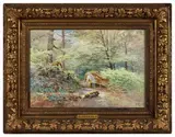 Ronces et fougères en forêt de Fontainebleau by Joseph Clément Maxime Jeannot, Aquarelle, sold Jul 2025