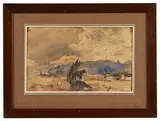 Paysage à la charette by Albert Lebourg, Aquarelle, sold Jul 2025